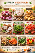 Premium Fresh Vegetables Exporter from India | Global Bulk Supply